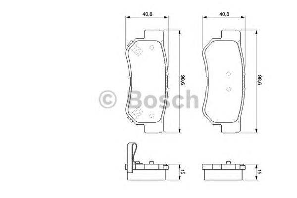 0 986 424 728 Bosch sapatas do freio traseiras de disco