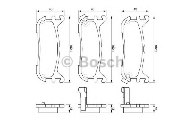 Задние тормозные колодки 0986424782 Bosch