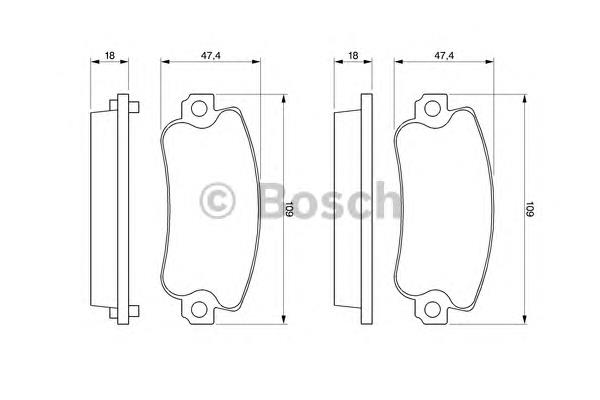 0986467760 Bosch sapatas do freio dianteiras de disco