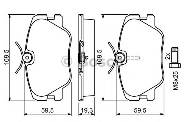 0986469410 Bosch sapatas do freio dianteiras de disco