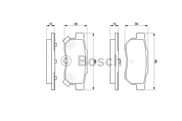 0986461131 Bosch sapatas do freio traseiras de disco