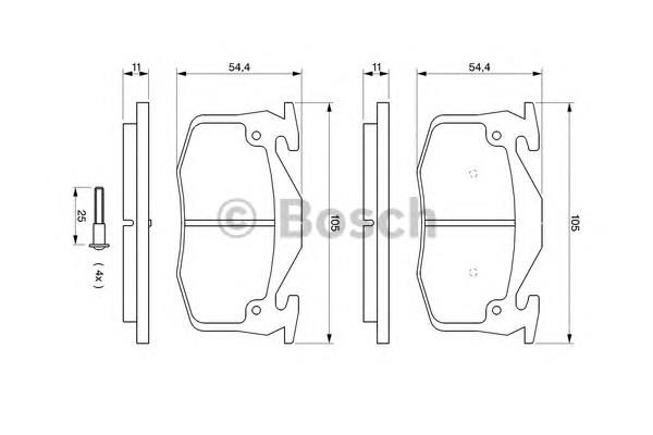 0986461149 Bosch sapatas do freio traseiras de disco