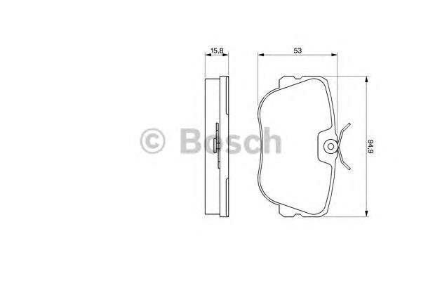 0986460988 Bosch sapatas do freio dianteiras de disco