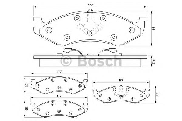 0986424284 Bosch sapatas do freio dianteiras de disco