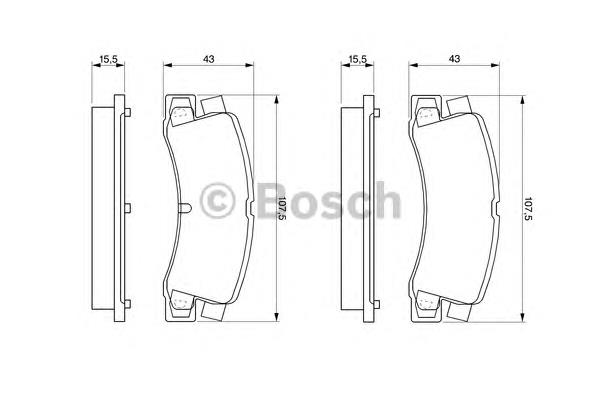 0986424383 Bosch sapatas do freio traseiras de disco