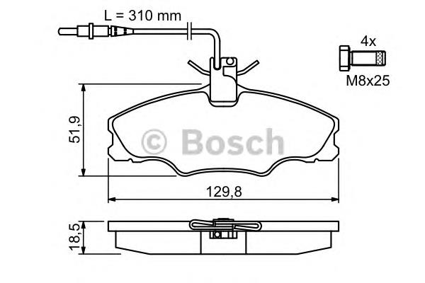 0986424227 Bosch sapatas do freio dianteiras de disco