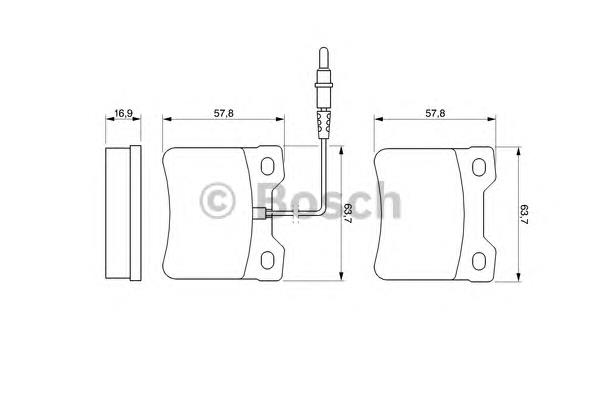 0986494000 Bosch sapatas do freio traseiras de disco