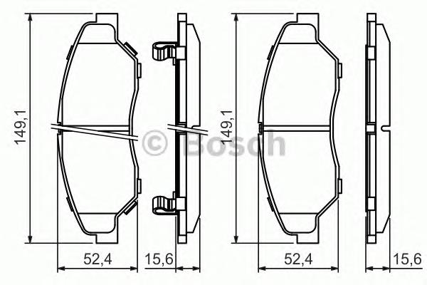 0 986 424 696 Bosch sapatas do freio dianteiras de disco