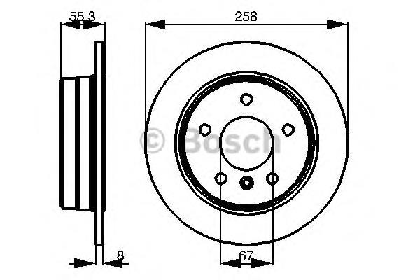 0986478475 Bosch disco do freio traseiro