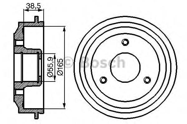 0986477066 Bosch tambor do freio traseiro