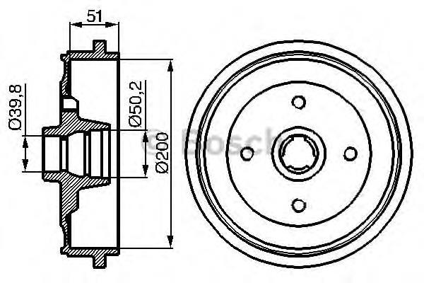 0986477053 Bosch tambor do freio traseiro