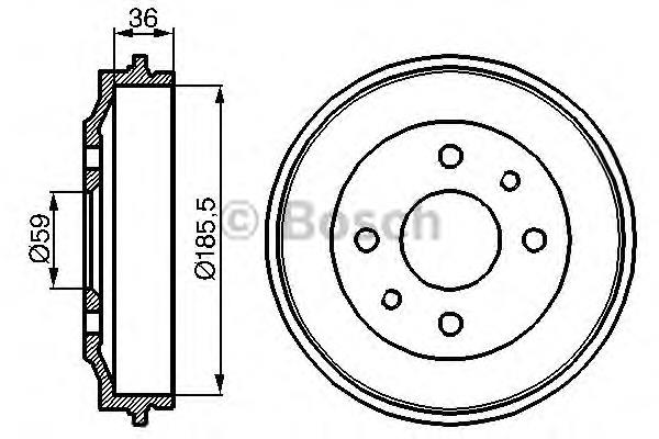 0 986 477 055 Bosch tambor do freio traseiro