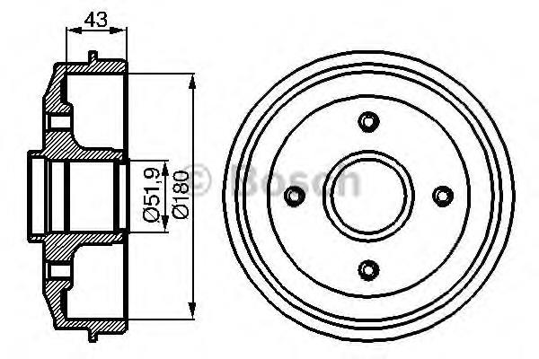 0986477020 Bosch tambor do freio traseiro