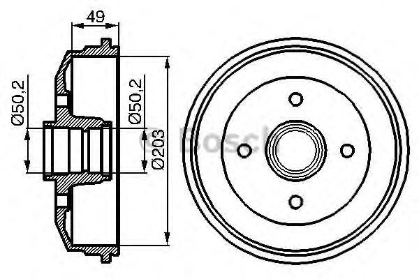 0986477050 Bosch tambor do freio traseiro