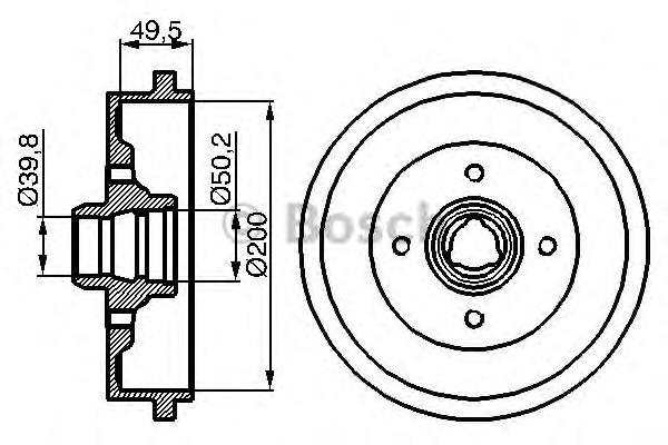 0986477041 Bosch tambor do freio traseiro