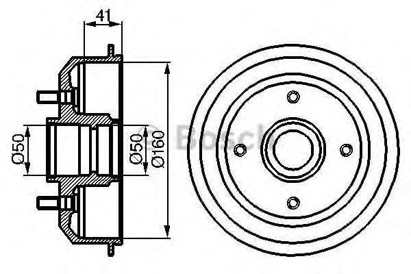 0986477044 Bosch tambor do freio traseiro