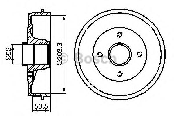 0986477122 Bosch tambor do freio traseiro