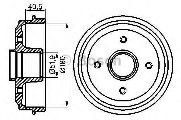 0986477095 Bosch tambor do freio traseiro