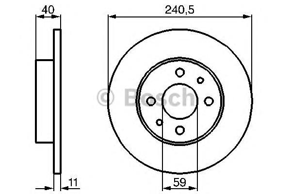 0986478342 Bosch disco do freio traseiro