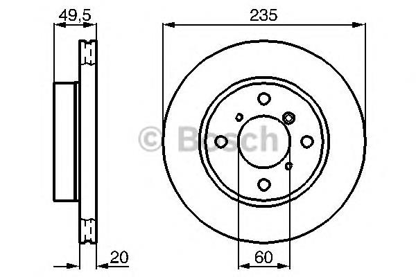 0986478450 Bosch disco do freio dianteiro