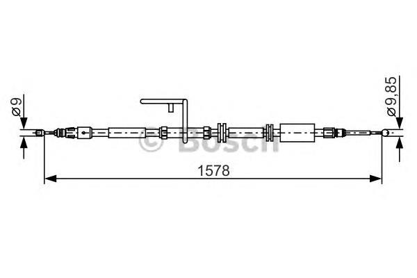 1987482314 Bosch cabo do freio de estacionamento traseiro esquerdo