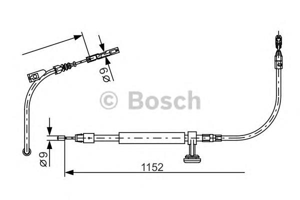 1987482332 Bosch cabo do freio de estacionamento intermédio