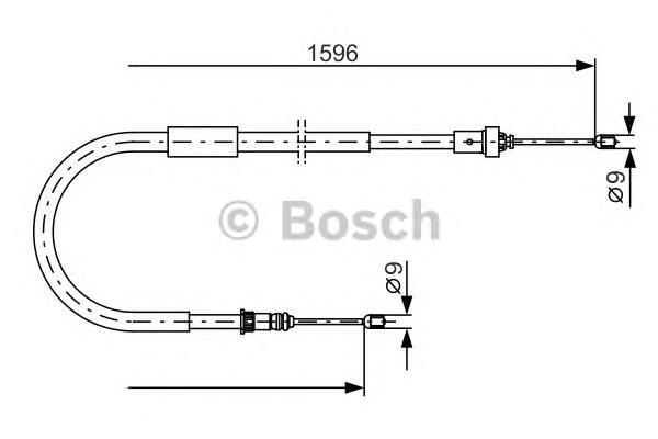 1987482334 Bosch cabo do freio de estacionamento traseiro direito