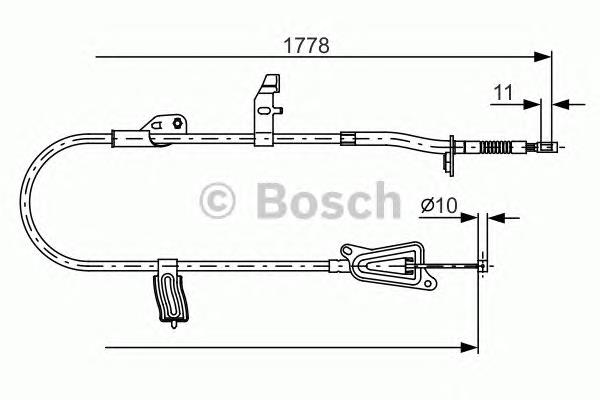 1987482305 Bosch cabo do freio de estacionamento traseiro esquerdo