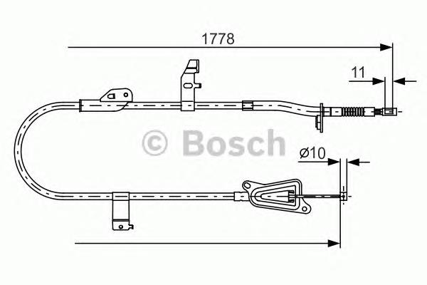 1987482304 Bosch cabo do freio de estacionamento traseiro direito