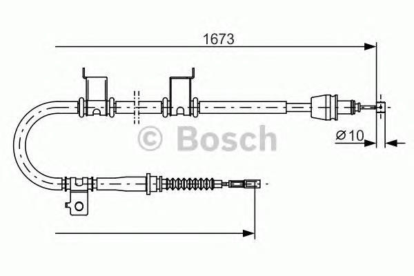 1987482361 Bosch cabo do freio de estacionamento traseiro esquerdo