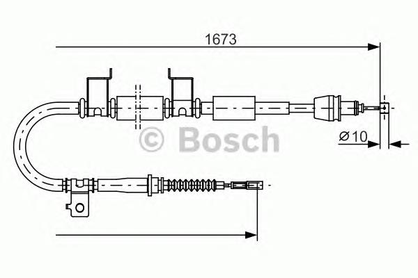 1987482362 Bosch cabo do freio de estacionamento traseiro direito