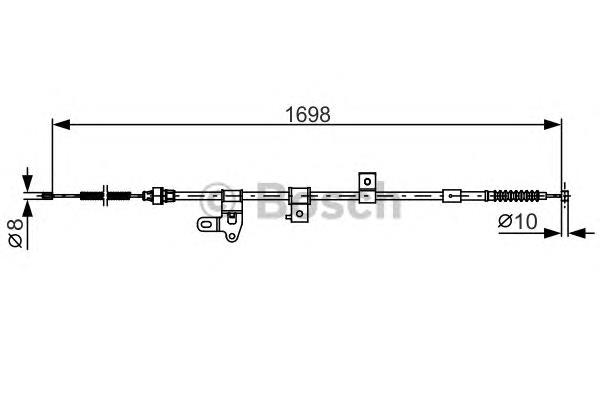 1987482346 Bosch cabo do freio de estacionamento traseiro direito