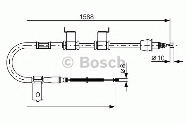 1987482358 Bosch cabo do freio de estacionamento traseiro esquerdo