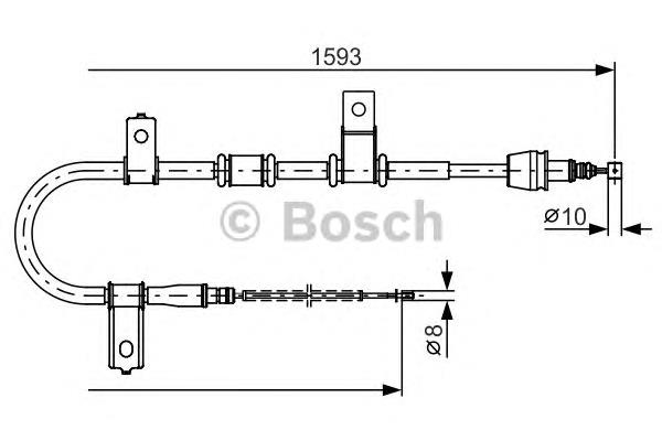 1987482224 Bosch cabo do freio de estacionamento traseiro direito