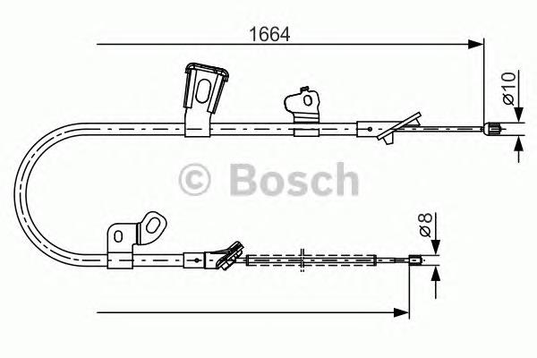 1987482219 Bosch cabo do freio de estacionamento traseiro esquerdo