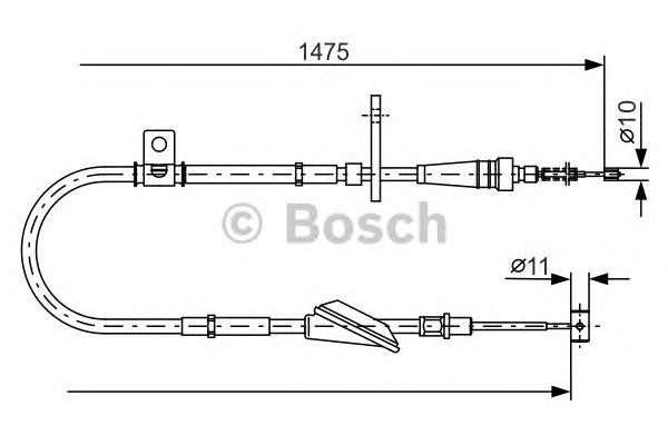 1987482211 Bosch cabo do freio de estacionamento traseiro direito