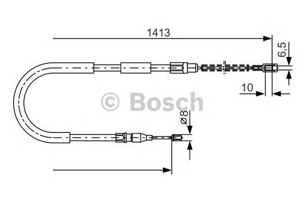 1987482217 Bosch cabo do freio de estacionamento traseiro esquerdo