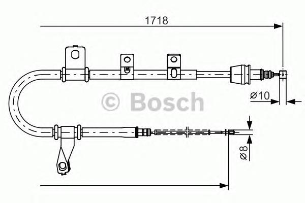 1987482209 Bosch cabo do freio de estacionamento traseiro esquerdo