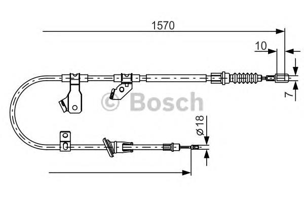 1987482272 Bosch cabo do freio de estacionamento traseiro direito