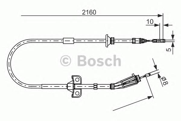 1987482284 Bosch cabo do freio de estacionamento traseiro esquerdo