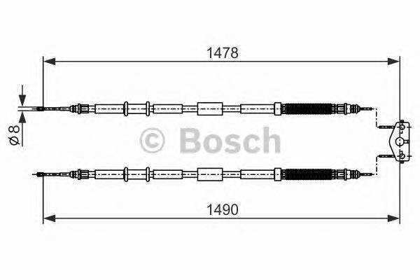 1 987 482 282 Bosch cabo traseiro direito/esquerdo do freio de estacionamento