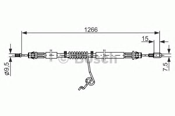 1987482281 Bosch Трос ручного тормоза задний, правый