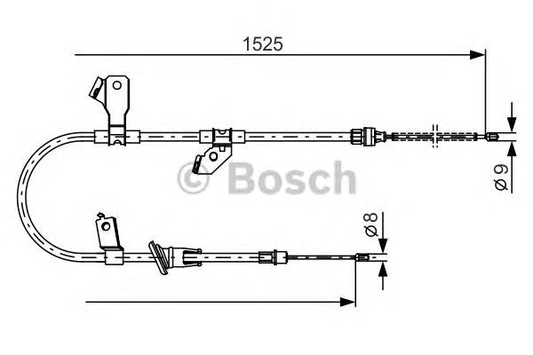 1987482247 Bosch cabo do freio de estacionamento traseiro esquerdo