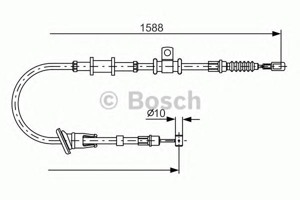 Cabo do freio de estacionamento traseiro direito 1987482246 Bosch