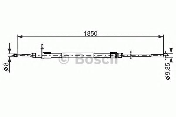 1987482255 Bosch cabo do freio de estacionamento traseiro esquerdo