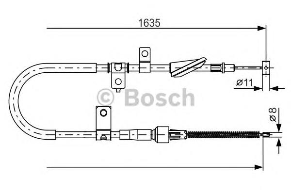 Cabo do freio de estacionamento traseiro esquerdo 1987482258 Bosch