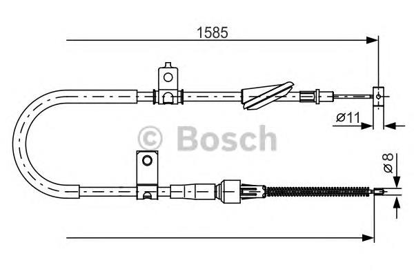 Cabo do freio de estacionamento traseiro direito 1987482257 Bosch