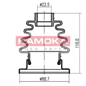 1148010 Kamoka bota de proteção externa de junta homocinética do semieixo dianteiro