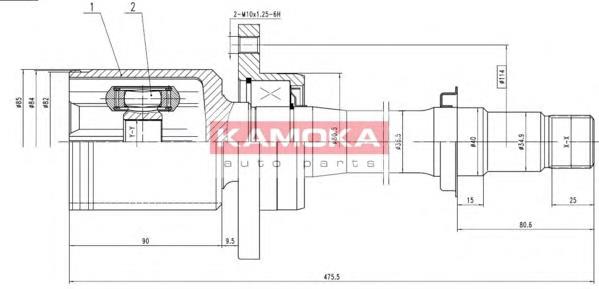 8719 Kamoka junta homocinética interna dianteira direita