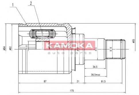 ШРУС внутренний передний левый 8721 Kamoka